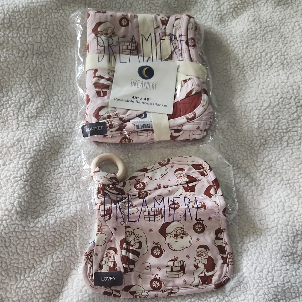 NIB Dreamiere Reversible Bamboo Blanket and Lovey set